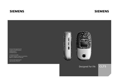 Siemens CL75 User Manual - cover page