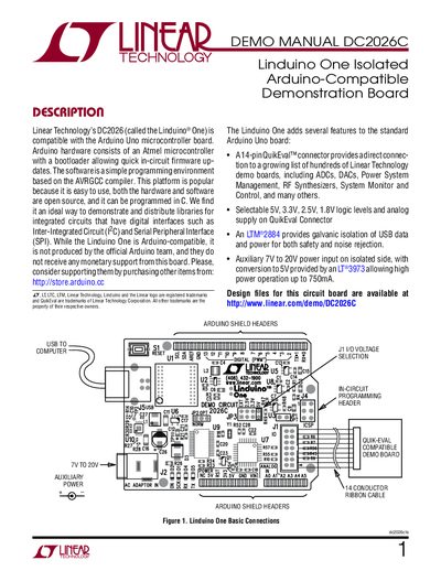 Linear Technology DC2026C Linduino One Demo Manual - cover page