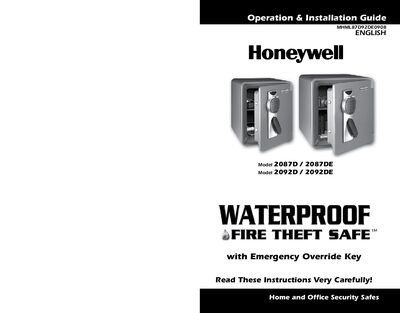 Honewell MHML87D92DE0908 ENGLISH Operation Installation Guide - cover page
