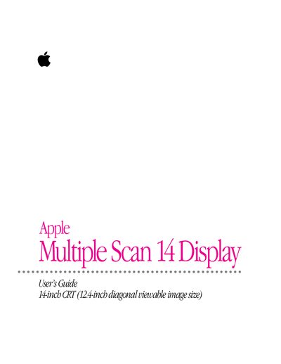 Apple Multiple Scan 14 Display User's Guide - cover page