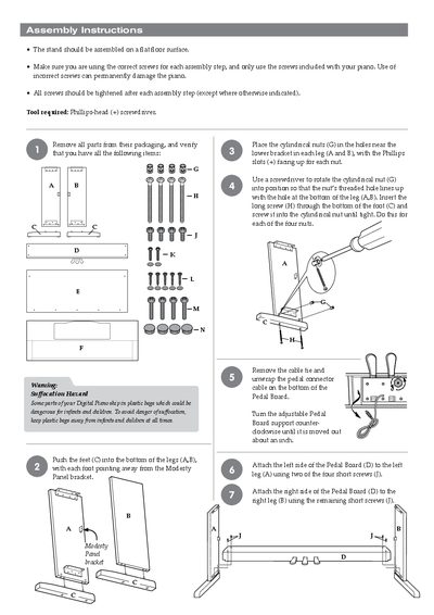 M-Audio Digital Piano Assembly Instructions - cover page