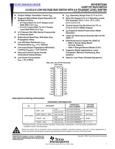 Texas Instruments SN74CB3T3384 Datasheet - cover page
