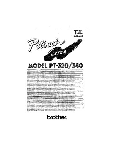 Brother PT-320/340 Label Printer User Manual - cover page