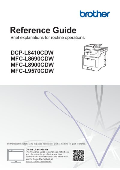 Brother DCP-L8410CDW / MFC-L8690CDW / MFC-L8900CDW / MFC-L9570CDW User Manual - cover page