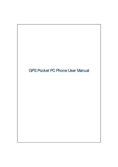 GPS Pocket PC Phone User Manual - cover page