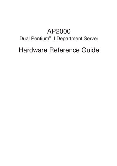 ASUS AP2000 Hardware Reference Guide - cover page