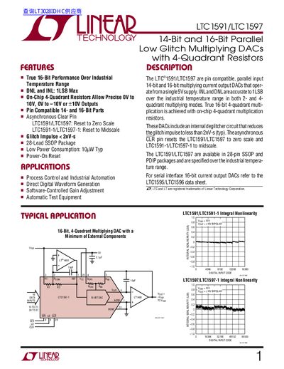 Linear Technology LTC1591/LTC1597 Datasheet - cover page