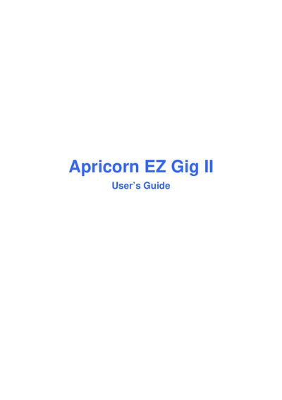 Apricorn EZ Gig II User Manual - cover page