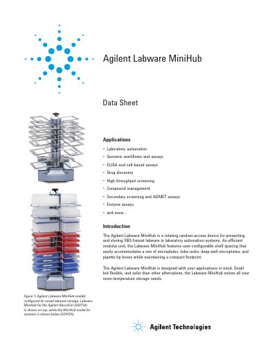 Agilent Labware MiniHub G5471A/G5472A/G5473A Data Sheet