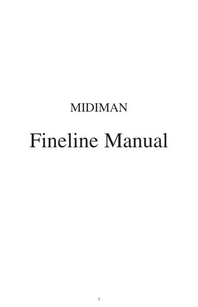 MIDIMAN Fineline Audio Mixer User Manual - cover page