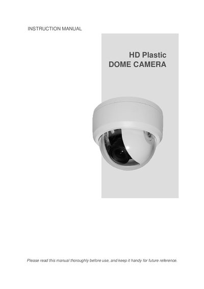 Hitron HDG-T3x2 Series HD Plastic DOME CAMERA User Manual - cover page