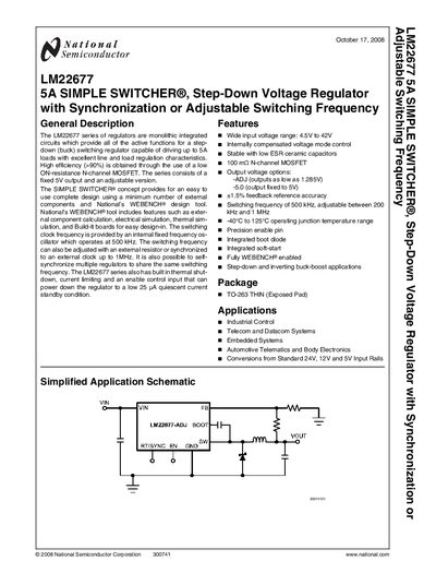 National Semiconductor LM22677 Datasheet - cover page