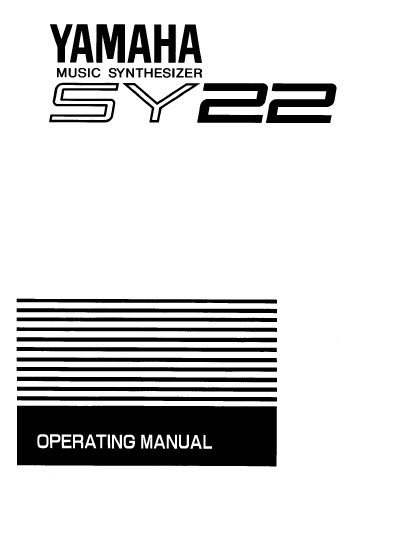Yamaha SY22 Music Synthesizer Operating Manual