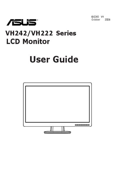 ASUS VH242/VH222 Series LCD Monitor User Guide - cover page