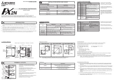 Mitsubishi FX2N-4AD Analog Special Function Block User's Guide - cover page