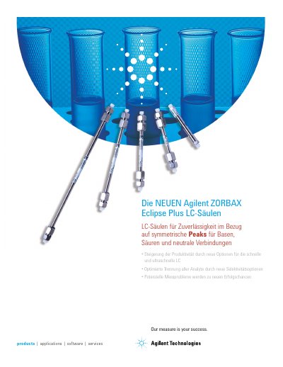 Agilent ZORBAX Eclipse Plus LC Column Portfolio Brochure - cover page