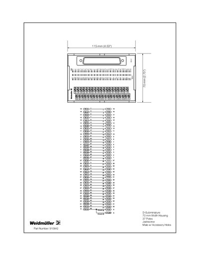 Weidmuller D-Subminiature 70 mm Width Housing 37 Poles Jackscrew Male Product Leaflet - cover page