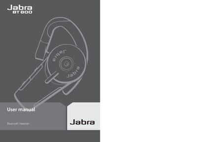 Jabra BT800 Bluetooth Headset User Manual - cover page