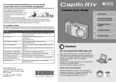 Ricoh Caplio R1V Digital Camera User Manual