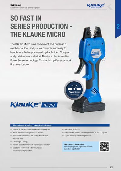 Klauke EK 50 ML Electromechanical Crimping Tool Product Leaflet - cover page