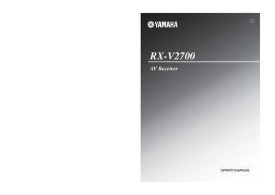 Yamaha RX-V2700 AV Receiver Owner's Manual - cover page