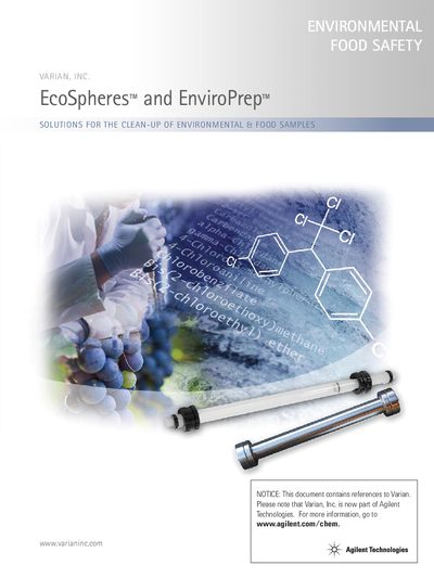 Agilent EcoSpheres and EnviroPrep Sample Clean-up Solutions Product Leaflet - cover page