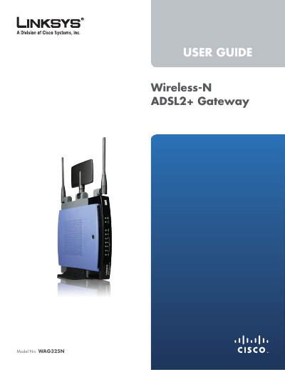 Linksys WAG325N Wireless‑N ADSL2+ Gateway User Guide - cover page