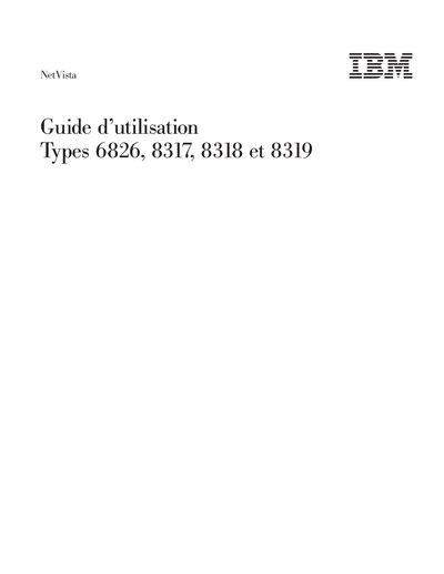 IBM 6826/8317/8318/8319 User Manual - cover page