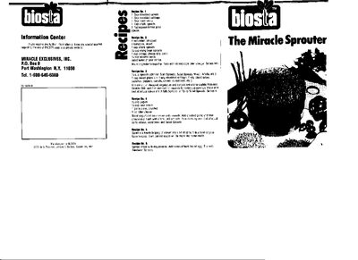 Biosta Miracle Sprouter User Manual