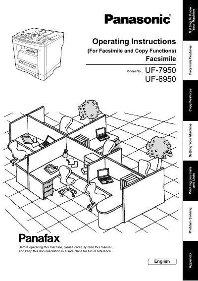 Panasonic UF-7950/UF-6950 Facsimile Machine Operating Instructions - cover page