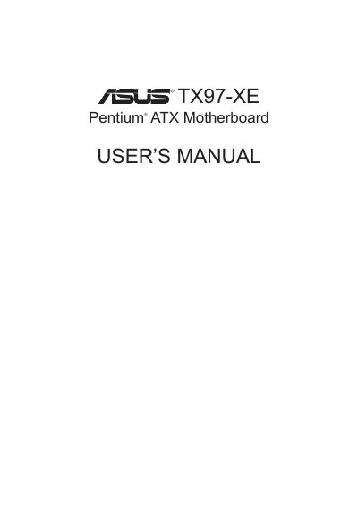 ASUS TX97-XE Motherboard User Manual - cover page