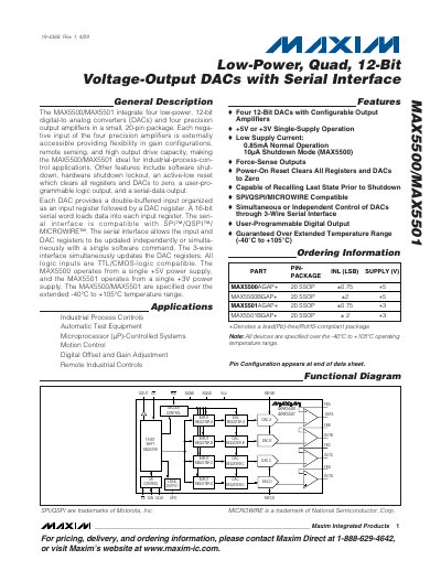 Maxim MAX5500/MAX5501 Datasheet - cover page
