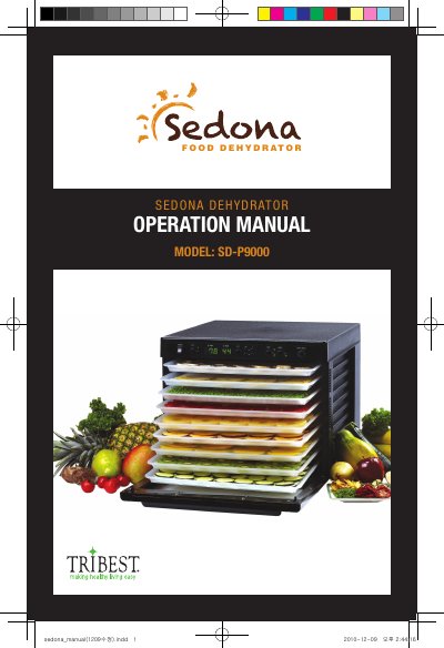 Sedona SD-P9000 Food Dehydrator Operation Manual - cover page