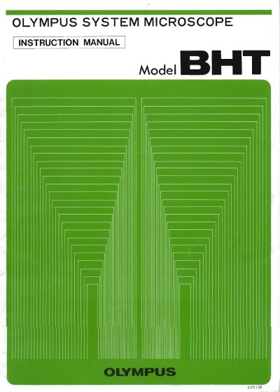 Olympus System Microscope Model BHT Instruction Manual - cover page