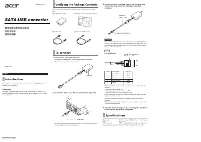 SATA-USB Converter User Manual - cover page