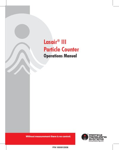 Particle Measuring Systems Lasair III Particle Counter Operations Manual