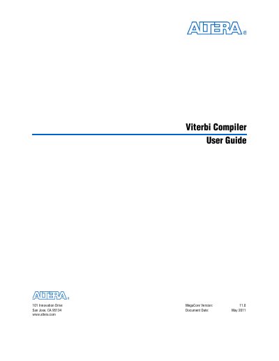 Altera Viterbi Compiler User Guide - cover page