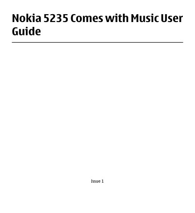Nokia 5235 Comes with Music User Guide - cover page