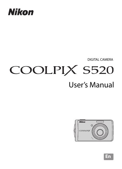 Nikon COOLPIX S520 Digital Camera User Manual - cover page