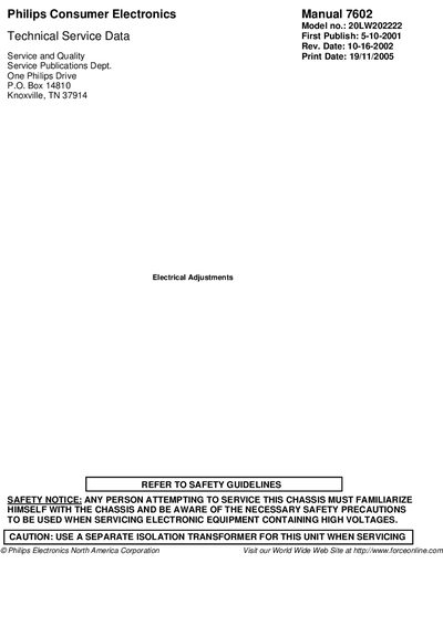 Philips 7602 Service Manual - cover page