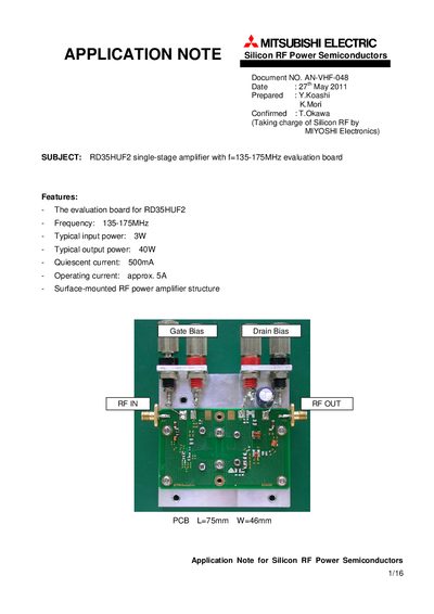 MITSUBISHI ELECTRIC AN-VHF-048 Manual - cover page