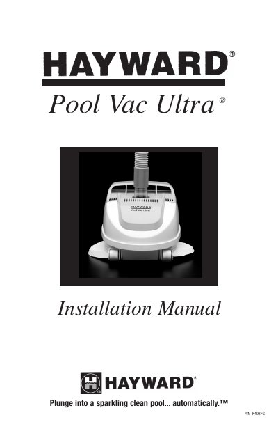 Hayward Pool Vac Ultra Installation Manual - cover page