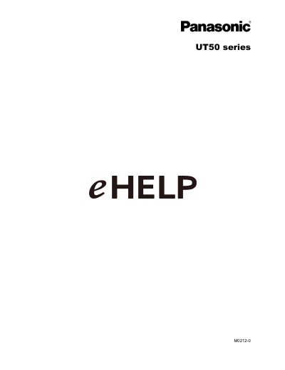 Panasonic UT50 Series TV User Manual - cover page