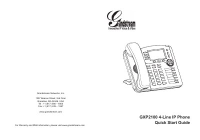 Grandstream GXP2100 4-Line IP Phone Quick Start Guide