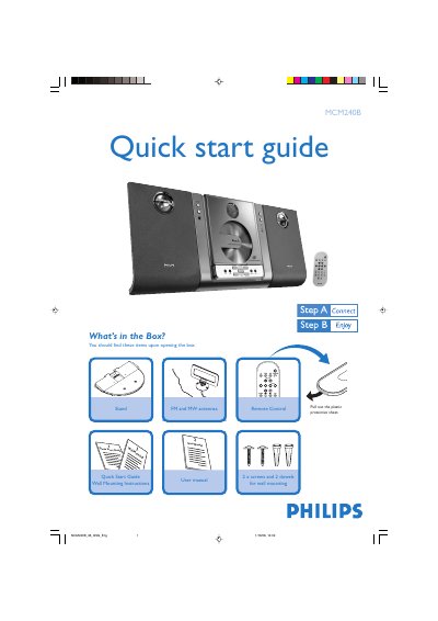 Philips MCM240B Audio System Quick Start Guide - cover page