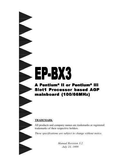 EPoX EP-BX3 User Manual - cover page