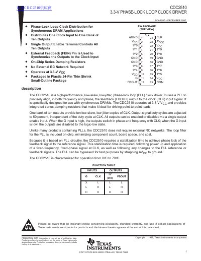 Texas Instruments CDC2510 Datasheet