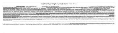 KSB Atlantic Pump Valve Installation Operating Manual