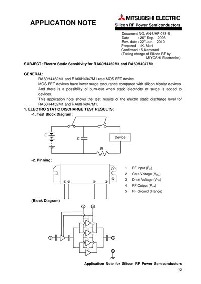 MITSUBISHI ELECTRIC AN-UHF-078-B Manual - cover page