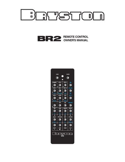 Bryston BR2 Remote Control Owner’s Manual - cover page